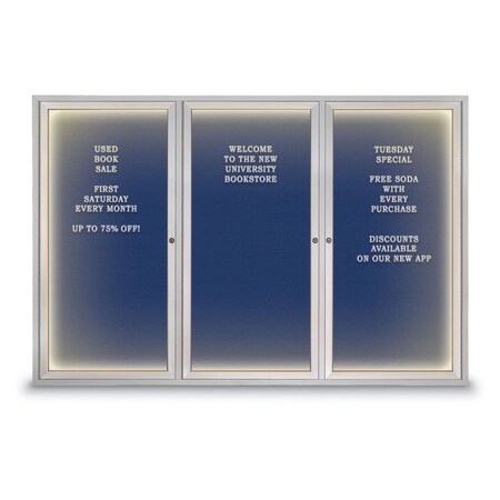 United Visual Products Indoor Enclosed Combo Board, 42"x32", Blk Frame/Wht Porc & Blue Spruce UVCB4232B-WHTPORC-BLSPRU